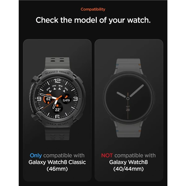 Spigen Rugged Armor kryt Galaxy Watch8 Classic (46mm) matně černý - Pouzdra - Obrázek 8b8eb3ffdca345beaa294e8cadf213a8
