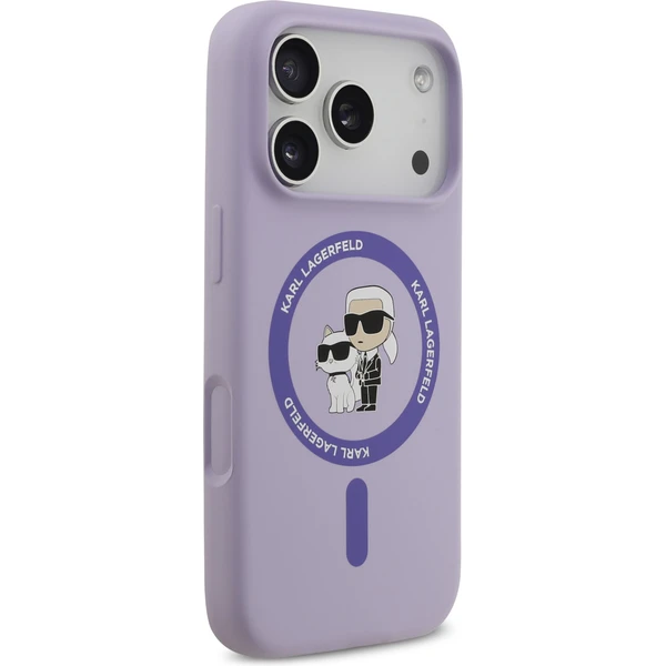 Karl Lagerfeld Liquid Silicone Karl and Choupette MagSafe kryt iPhone 17 Pro fialový - Pouzdra - Obrázek 8bd7b078f905498fb9c71996030fa820