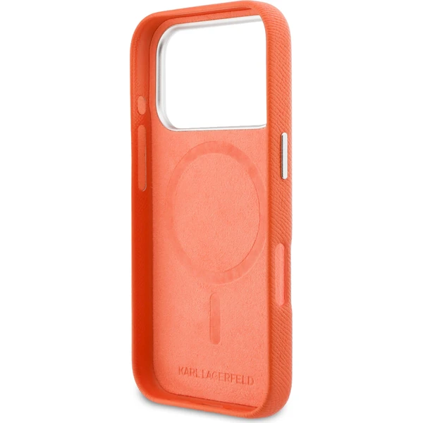Karl Lagerfeld PU Karl and Choupette Heads Pins MagSafe kryt iPhone 17 Pro oranžový - Pouzdra - Obrázek 8c4a4391aa55494dafe5ca886d9796bc