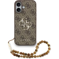 Guess PU 4G Metal Logo Strap kryt iPhone 17 hnědý - Pouzdra