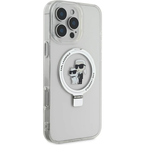 Karl Lagerfeld Ringstand Karl and Choupette MagSafe kryt pro iPhone 16 Pro Max bílý - Pouzdra - Obrázek 8cdf58843aaf4860be43d3d7f7bd5aa0