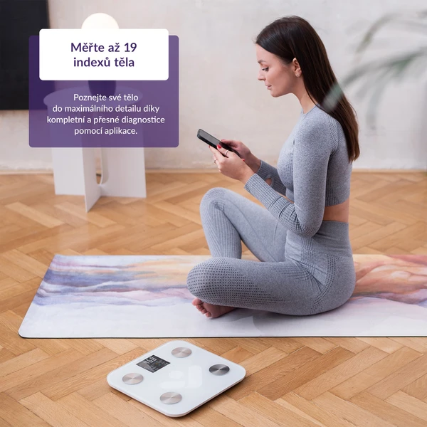 TrueLife FitShape S6 BT chytrá váha bílá - Chytré váhy - Obrázek 8cee7c4342bf4d6d8769ddefa9812700