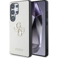 Guess PU Grained 4G Metal Logo kryt Samsung Galaxy S25 Ultra béžový - Pouzdra