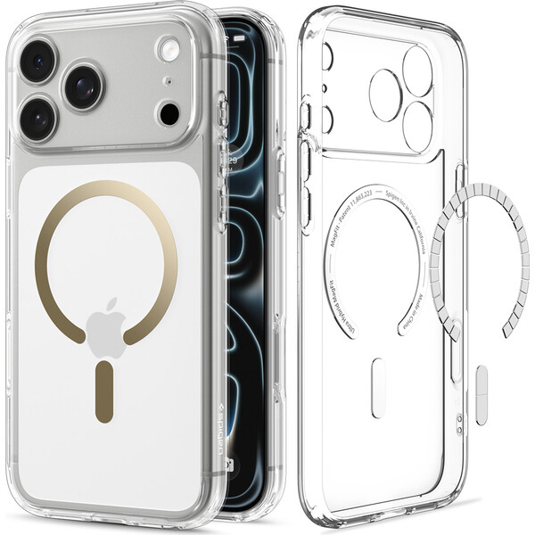Spigen Ultra Hybrid MagSafe kryt iPhone 18 Pro Max/17 Pro Max clear gold