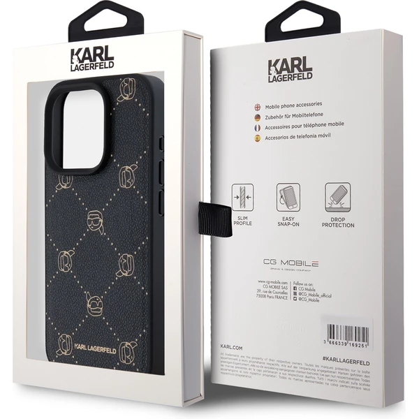Karl Lagerfeld PU Karl Heads Pattern Magsafe zadní kryt pro iPhone 15 Pro Max černý - Pouzdra - Obrázek 8d95e46f1ba3465a972641e303d9697f