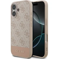 Guess PU 4G Stripe Zadní Kryt pro iPhone 17 růžový - Pouzdra