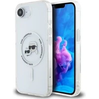 Karl Lagerfeld IML K&CH Heads Metal Frame MagSafe kryt iPhone 17e/16e čirý - Pouzdra