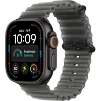 Apple Watch Ultra 4 49mm Přírodní titan s průsvitně černým Oceánským řemínkem - Chytré hodinky
