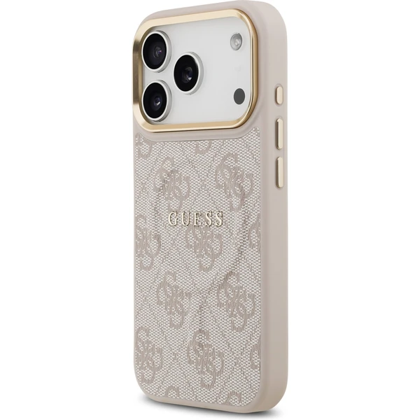 Guess PU Leather 4G Gold Frame MagSafe kryt iPhone 17 Pro růžový - Pouzdra - Obrázek 8dffa810a9e8478d851b363f2aab3319
