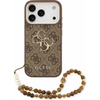 Guess PU 4G Metal Logo Strap kryt iPhone 18 Pro Max hnědý - Pouzdra