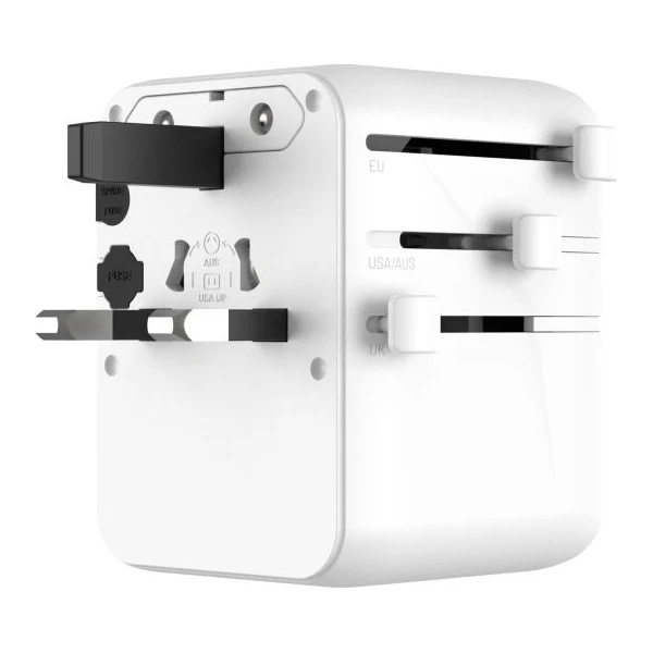 FIXED Voyager (70W) cestovní adaptér pro EU/UK/USA/AUS, 3xUSB-C a 2xUSB, GaN, PD bílý - Nabíječky - Obrázek 8e083ad60ab647a580bf201d0c468303