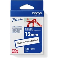 Brother TZe-R231 páska černá na bílém 12 mm - Pásky pro štítkovače