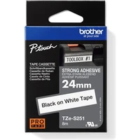 Brother Tze-S251 páska černá na bílém 24 mm extra lepidlo - Pásky pro štítkovače