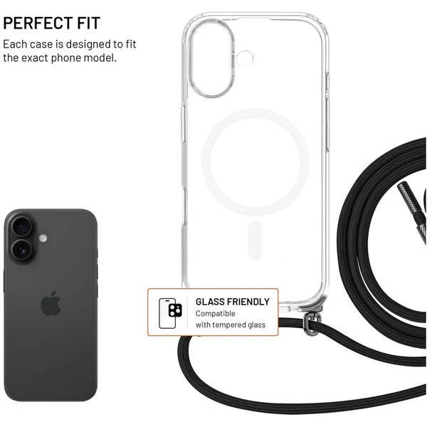 FIXED MagPure Neck kryt s černou šňůrkou na krk pro Apple iPhone 17 - Pouzdra - Obrázek 8e3cc7a2c0e04cd991310838b332f4be