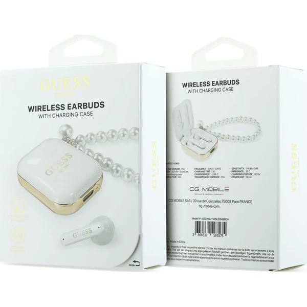 Guess Pearl Strap TWS bezdrátová sluchátka bílá - Sluchátka - Obrázek 8e47ef5e91d2479294f0e834abc46986
