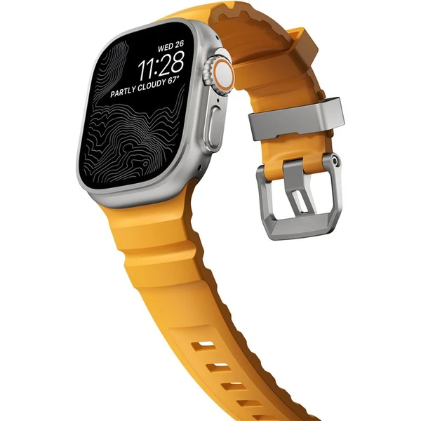 Nomad Rocky Point Band řemínek Apple Watch 49/45/44/42mm stříbrný/žlutý - Řemínky - Obrázek 8e6320274b1d43ba9743866340cb5e09