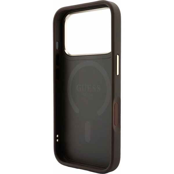 Guess PU Leather 4G Gold Frame Embossed MagSafe kryt iPhone 18 Pro Max hnědý - Pouzdra - Obrázek 8e74e67e969b408e96fd26e46b08d747