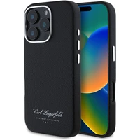 Karl Lagerfeld Grained PU Hotel RSG kryt pro iPhone 16 Pro Max černý - Pouzdra