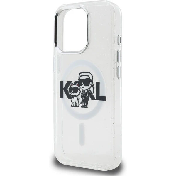 Karl Lagerfeld IML Glitter Karl and Choupette Sketch MagSafe kryt iPhone 15 Pro čirý - Pouzdra - Obrázek 8f2a678107f14159b72515f62374e598