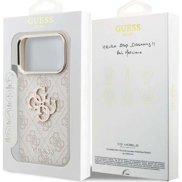 Guess PU 4G Resin Metal Logo kryt iPhone 18 Pro Max růžový - Pouzdra - Obrázek 8f58c7c09be64b01875f1f53fc726310