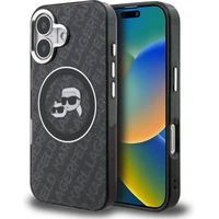 Karl Lagerfeld IML K&CH Heads Repeated Logo MagSafe kryt iPhone 16 černý - Pouzdra
