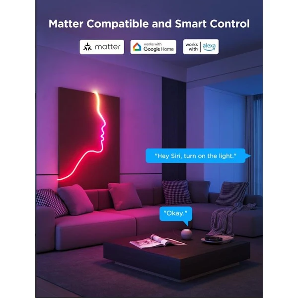 Govee Neon Rope Light 2 Matter ohebný LED pásek RGBIC, 5m - Chytrá osvětlení - Obrázek 8ffcebd99b394545b1721b9707c6a3fe