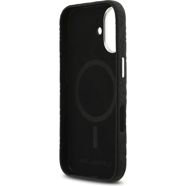 Karl Lagerfeld Grained PU Repeated Logo MagSafe kryt iPhone 17 černý - Pouzdra - Obrázek 9029bca00a9a44ae8da185ff3f3757a2
