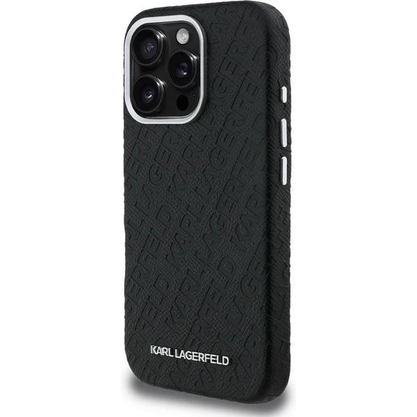 Karl Lagerfeld Grained PU Repeated Logo MagSafe kryt iPhone 16 Pro černý - Pouzdra - Obrázek 9042ba19275a4ccbaf0dcc54032d8a53