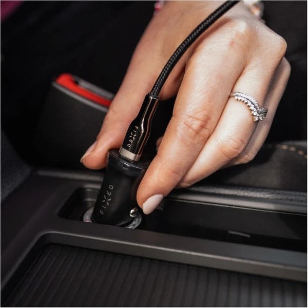 FIXED autonabíječka s USB-C a USB výstupem a podporou PD, 20W černá - Nabíječky - Obrázek 9068c16ce82f431c9129790783d29709