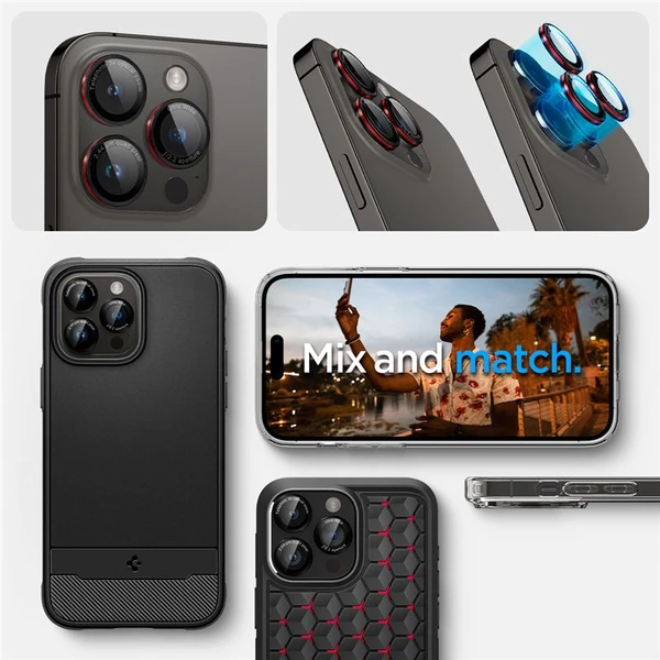 Spigen Glass tR EZ Fit Optik Pro skla iPhone 17-14 Pro/17-14 Pro Max black/red (2 ks) - Ochranné folie a skla - Obrázek 90698a65f21e4a50a0555314617c646d