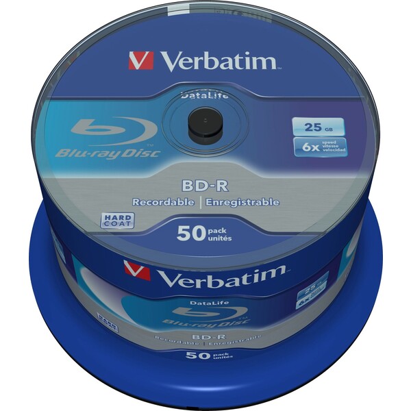 VERBATIM BD-R SL Datalife (50 ks) Blu-Ray/Spindle/6x/25GB