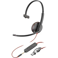 Poly Blackwire 3215 Headset + 3.5mm plug  a USB-C/A adaptér - Sluchátka