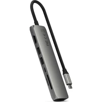 Satechi 7v1 USB-C Slim víceportový adaptér s Ethernetem vesmírně šedý - USB huby