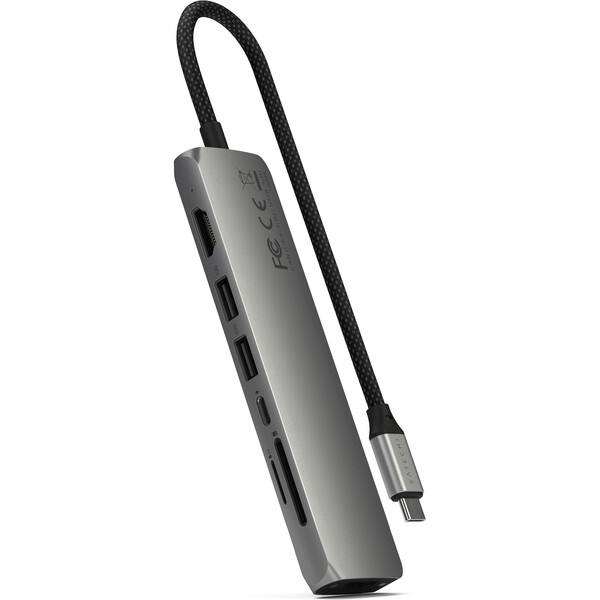Satechi 7v1 USB-C Slim víceportový adaptér s Ethernetem vesmírně šedý Vesmírně šedá