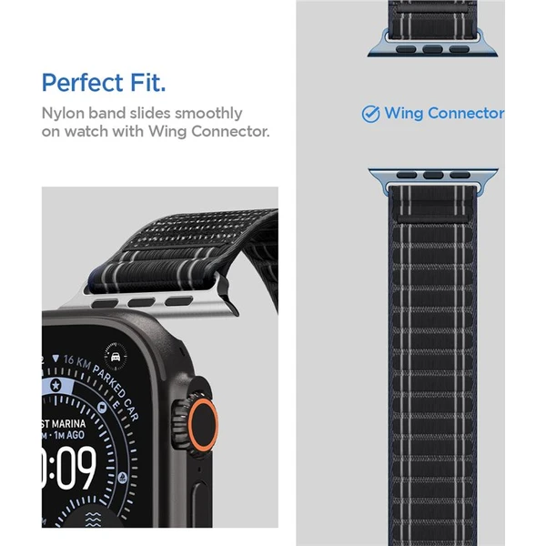 Spigen Fabric Band řemínek (hook-and-loop) Apple Watch 49/46/45/44mm černý - Řemínky - Obrázek 90a8e77751824e22b98fed14034f5c99