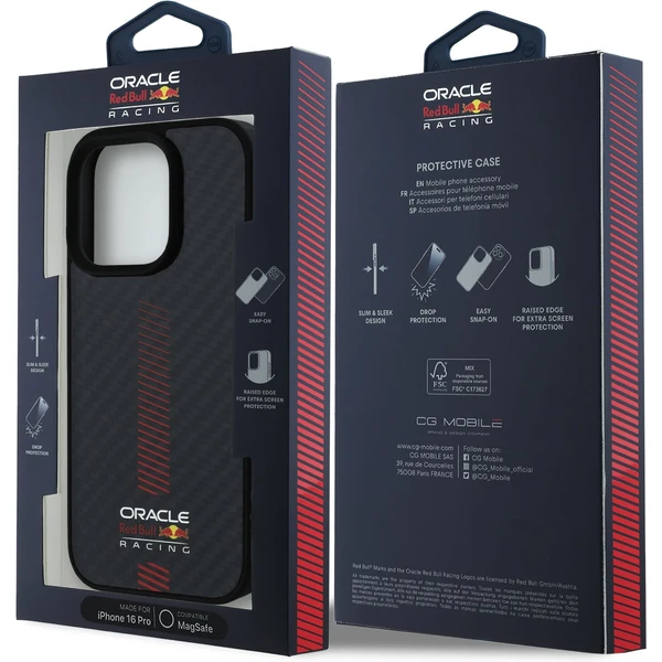 Oracle Red Bull Racing Carbon Powerbar MagSafe kryt iPhone 16 Pro černý - Pouzdra - Obrázek 90dd0a40702649358fbf992bf627f83d
