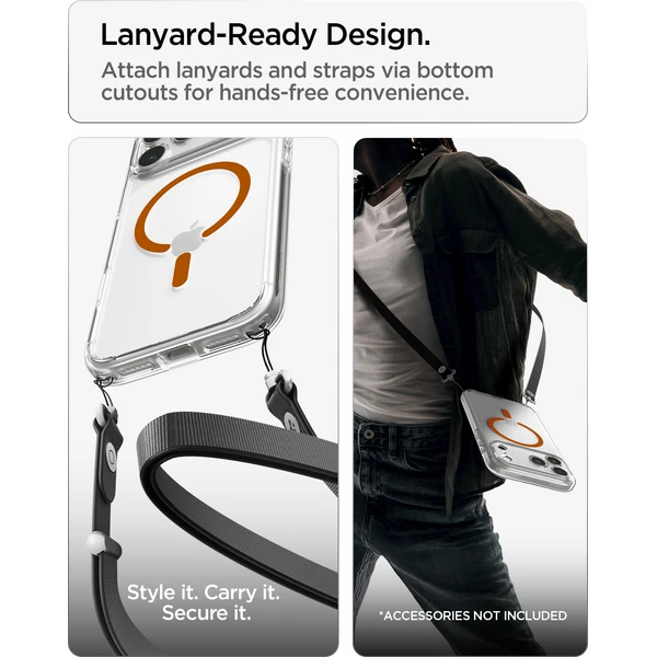 Spigen Ultra Hybrid MagSafe kryt iPhone 18 Pro/17 Pro clear orange - Pouzdra - Obrázek 90f28856ef9b47cb93ead03ce7076343