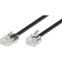 PremiumCord RJ45/RJ11 telefonní kabel 10m černý - Kabely a redukce