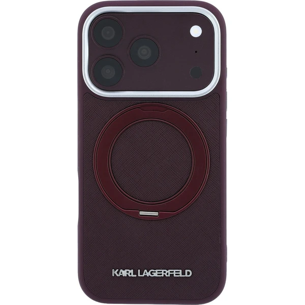 Karl Lagerfeld PU Saffiano Ring Stand MagSafe kryt iPhone 18 Pro vínový - Pouzdra - Obrázek 911f59c1a0b74edfa49df839d7dcc0e2