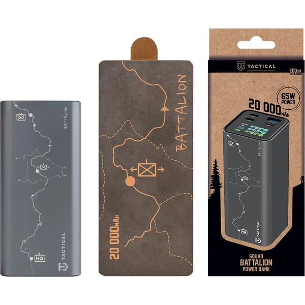 Tactical Squad Battalion powerbanka (1xUSB-A, 2xUSB-C) 65W 20000mAh šedá - Powerbanky - Obrázek 913e1cc5f86847de9dccb49092e94345