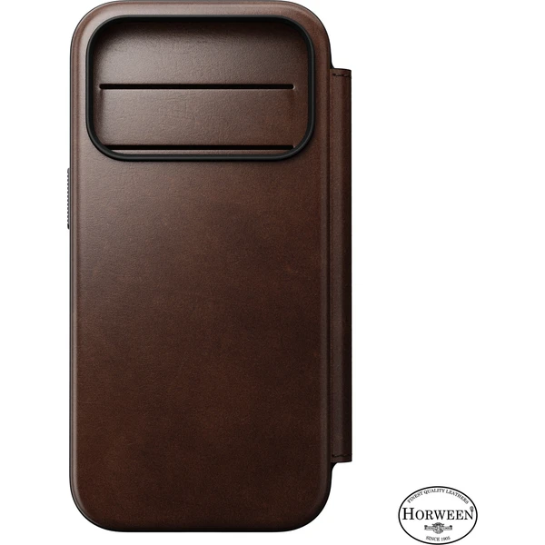 Nomad Modern Leather Folio (Horween) MagSafe kožené pouzdro iPhone 18 Pro Rustic Brown - Pouzdra - Obrázek 91409c7eecaa4f96924c39e3db64fa11