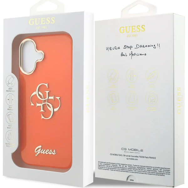 Guess IML 4G Script Metal Logo kryt iPhone 17 oranžový - Pouzdra - Obrázek 915975c75c9b4a3381b98992ab5a3107