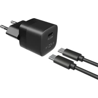 FIXED Mini nabíječka s USB-C výstupem a kabelem USB-C 1 metr PD 20W černý - Nabíječky