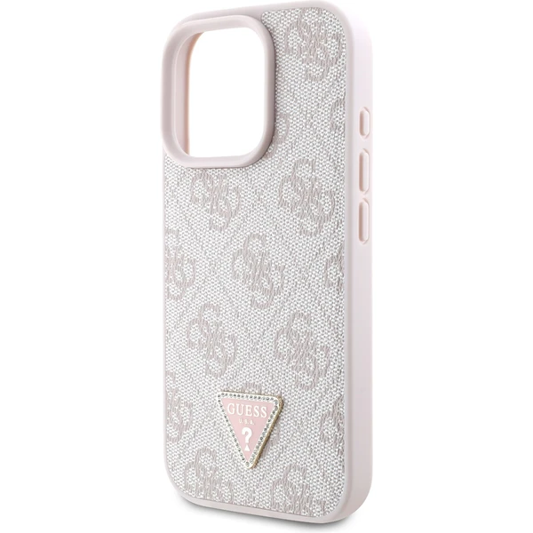 Guess PU 4G Strass Triangle Metal Logo kryt pro iPhone 16 Pro Max růžový - Pouzdra - Obrázek 91937baed8c54eef9f5db1368e8a85c7