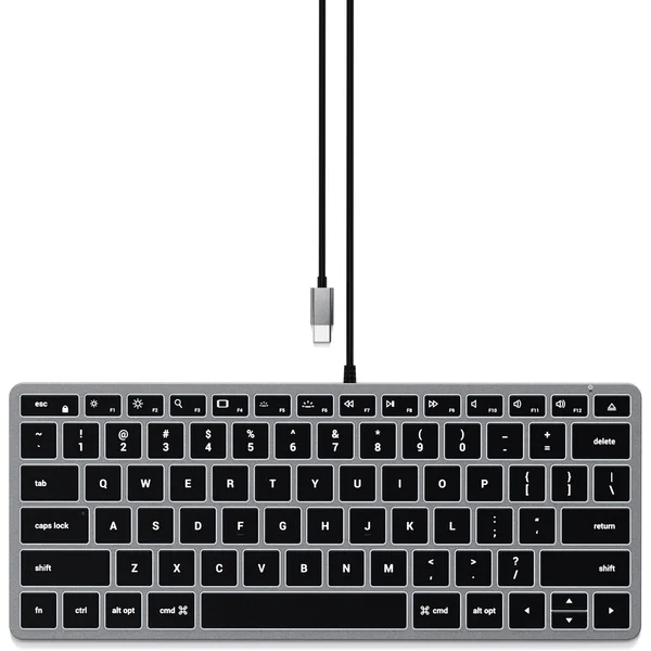 Satechi Slim W1 USB-C klávesnice US vesmírně šedá - Klávesnice - Obrázek 91BT000501