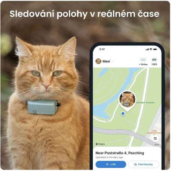 Tractive GPS CAT Mini tracker polohy a aktivity pro kočky mentolový - GPS moduly - Obrázek 91L5000J01