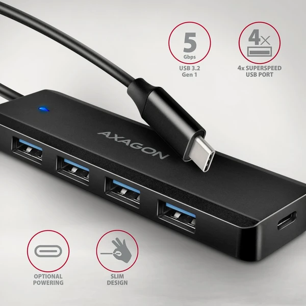 AXAGON HUE-C1C 4v1 USB-C hub - USB huby - Obrázek 91W3000L01