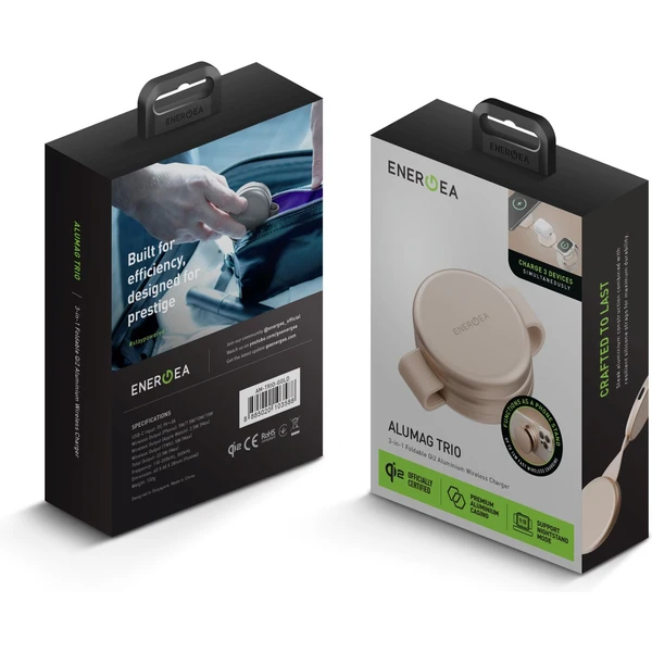 ENERGEA AluMag Trio 3v1 Foldable (Qi2) hliníková MagSafe nabíječka 15W zlatá - Nabíječky - Obrázek 91e9f8e846df4abeb99f92ef70d1d2d5