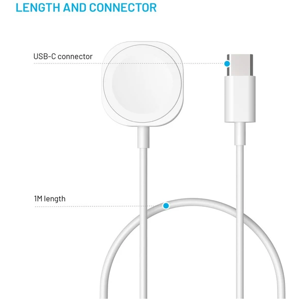 FIXED USB-C nabíjecí kabel pro Apple Watch bílý - Nabíječky - Obrázek 920c953193914367850d8618a44774b6