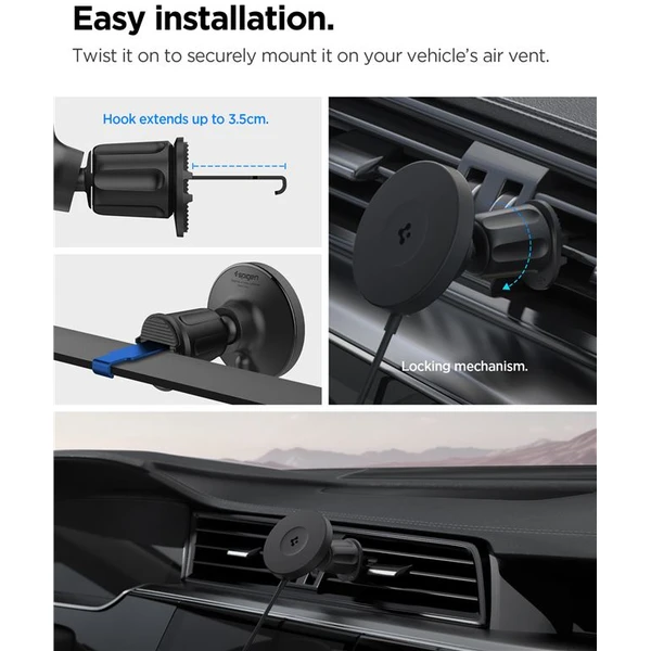 Spigen OneTap Pro 4 Airvent Hook Qi2 MagSafe držák do mřížky ventilace s nabíjením černý - Držáky - Obrázek 924d9016dc2d422dab5354a90d07188d